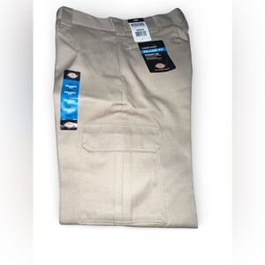 Dickies Men's Beige Cargo Pants Relaxed Fit Straight Leg